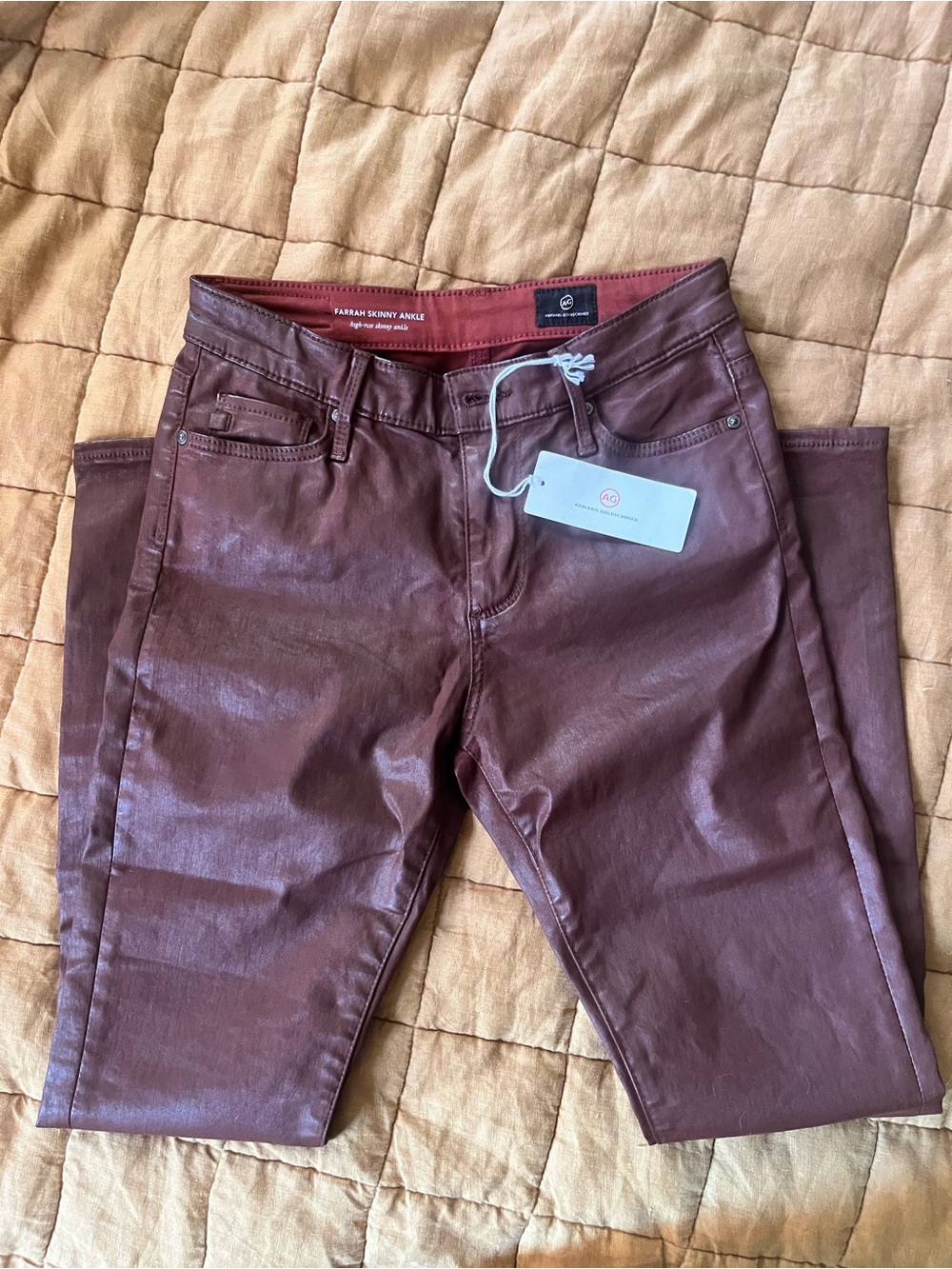 Adriano Goldschmied Farrah skinny high rise ankle waxed denim size 25